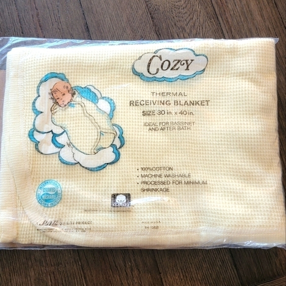 Vintage New Cozy Thermal Receiving Blanket - Picture 1 of 8